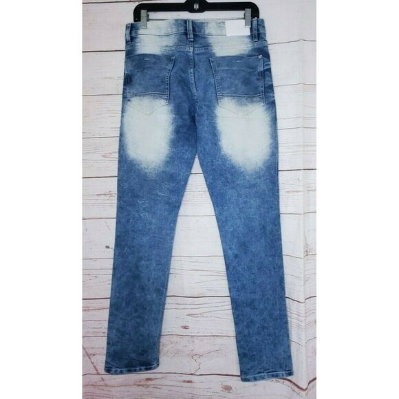 Southpole Men’s Skinny Distressed Stretch Denim Blue White Jeans Size 30x32 - Picture 5 of 11